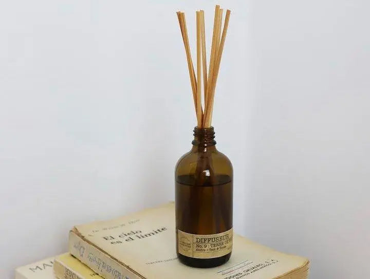 Diffuseur de parfum en bâtonnet naturel, parfait pour l'achat diffuseur parfum Grasse et créer une ambiance apaisante.