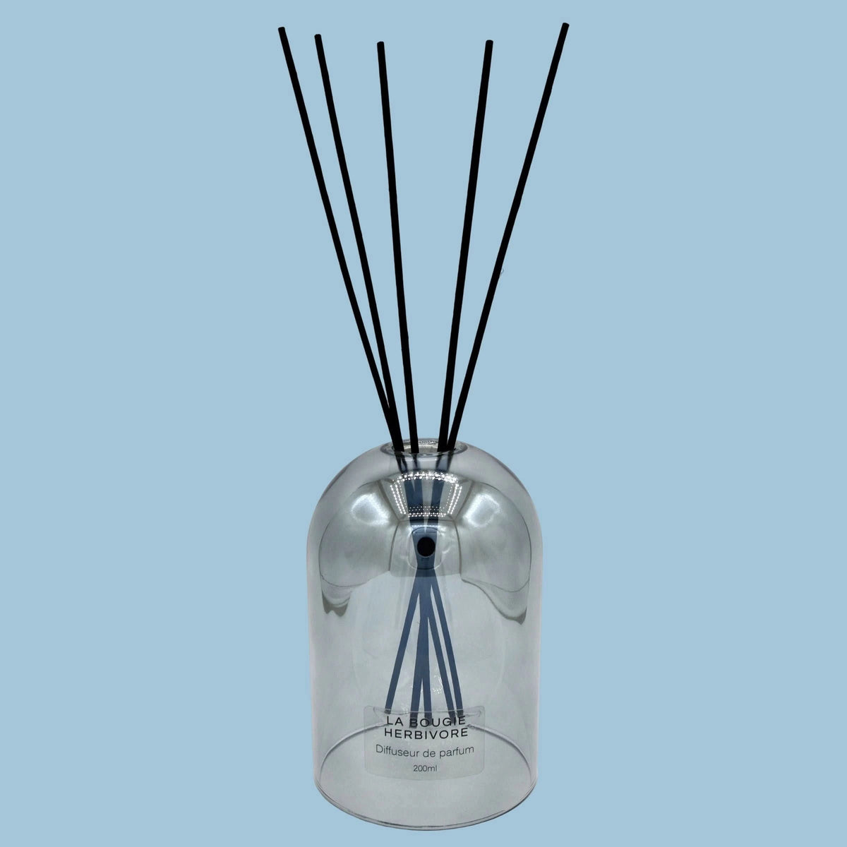 Pack Diffuseur en Verre goutte d'eau "Gris" 200 ml + Recharge de Parfum La Bougie Herbivore diffuseur