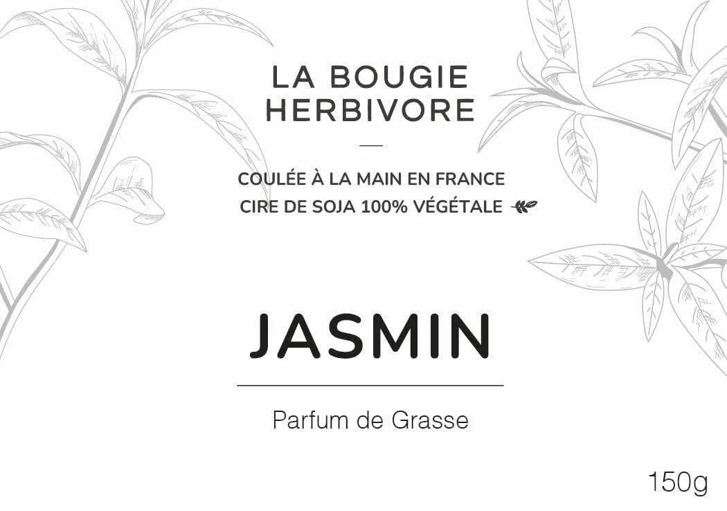 Jasmin - Bougie parfumée à la cire végétale de soja 150g La Bougie Herbivore Bougies