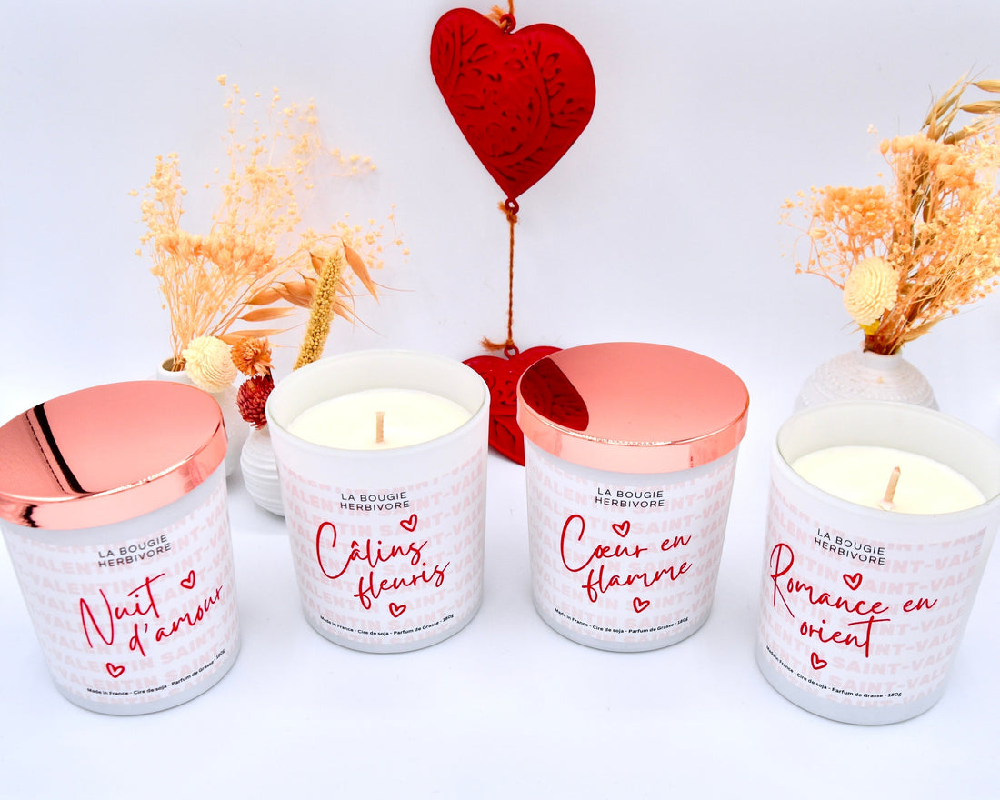 Idées de Cadeaux pour la Saint-Valentin 2025,Bougie Parfumée, Bougie Saint Valentin,La Bougie Herbivore,FR,labougieherbivore.live
