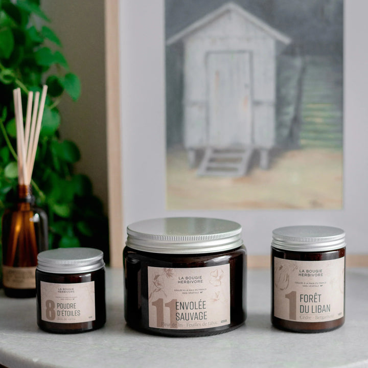 Forêt du Liban N°1 : L'Élégance Naturelle d'une Bougie Parfumée Artisanal Paris au Cèdre et Bergamote - La Bougie Herbivore
