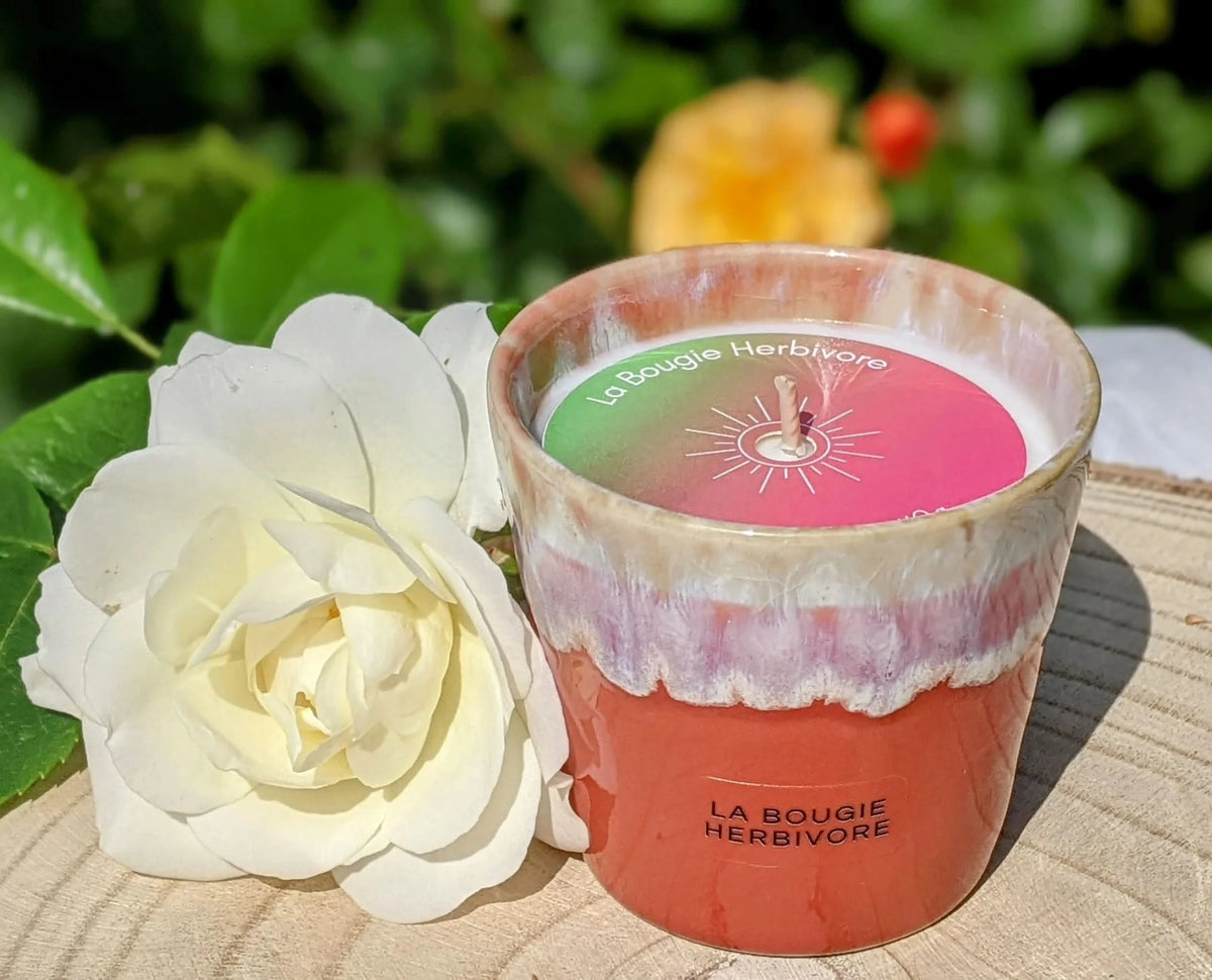 Bougie Parfumée Goyave - Pot en Grès Orange - La Bougie Herbivore  BOUGIE_40H-PGGY 35.00 EUR