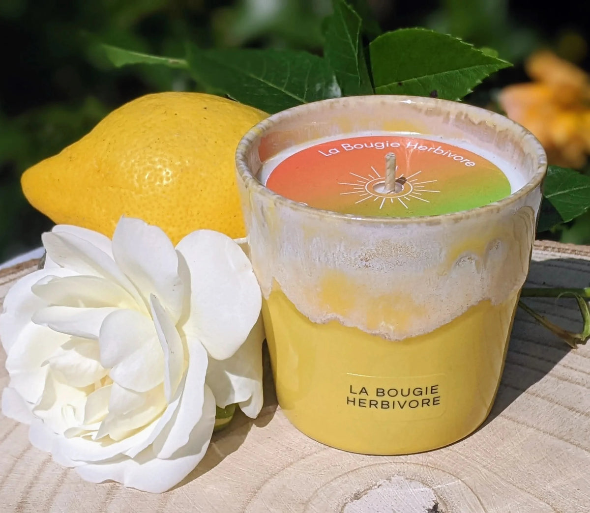 Bougie Parfumée Pastèque melon - Pot en Grès Jaune - La Bougie Herbivore  BOUGIE_40H-PGPM 35.00 EUR