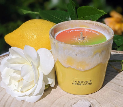 Bougie Parfumée Pastèque melon - Pot en Grès Jaune - La Bougie Herbivore  BOUGIE_40H-PGPM 35.00 EUR