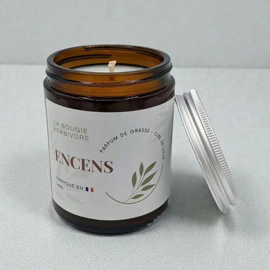 Bougie Parfumée Encens - Cire de Soja Naturelle 140g