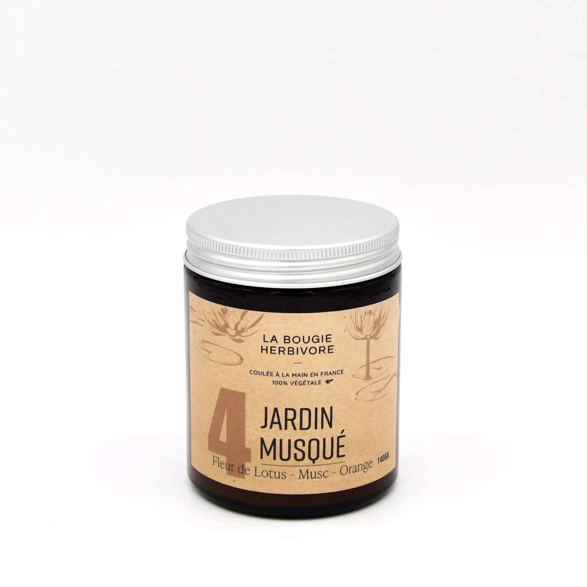 Bougie parfumée Fleur de Lotus Musc Orange No. 4 JARDIN MUSQUE 140G