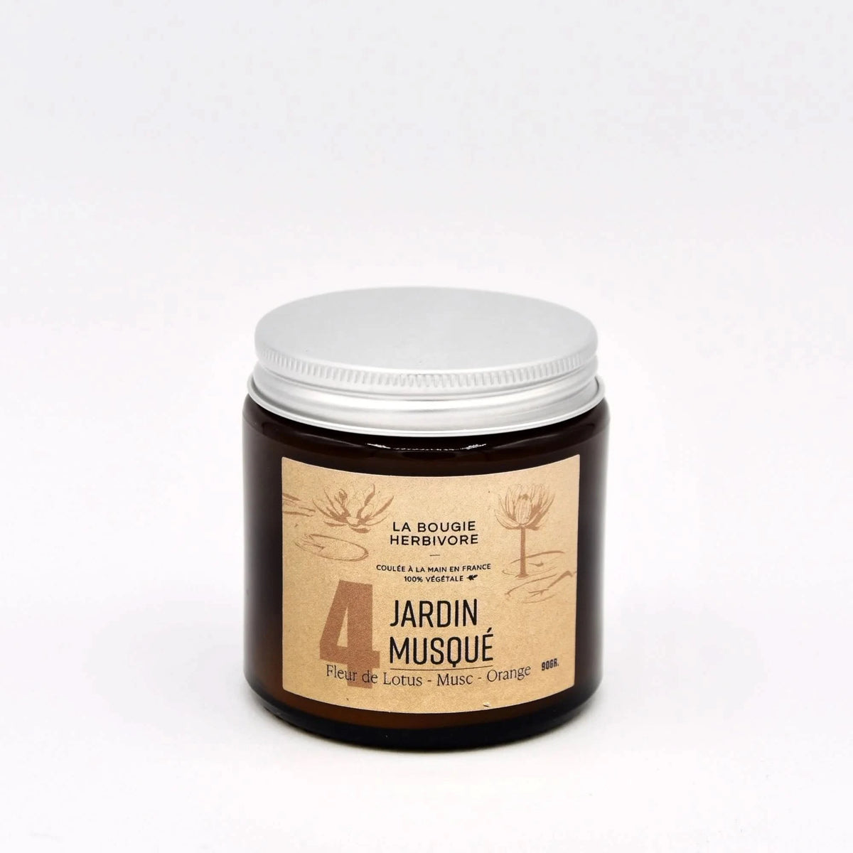 Bougie parfumée Fleur de Lotus Musc Orange No. 4 JARDIN MUSQUE 90G