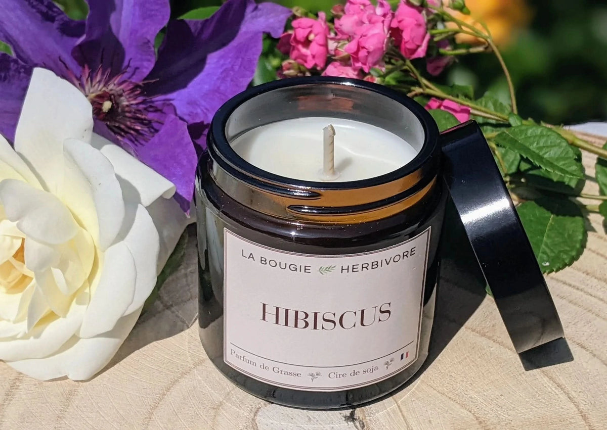 Bougie parfumée Hibiscus à la cire végétale de soja 90g - La Bougie Herbivore  BOUGIE_20H/90G-HIBIS 16.00 EUR