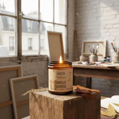 bougie parfumée fleur de lin tabac naturelle artisanale
