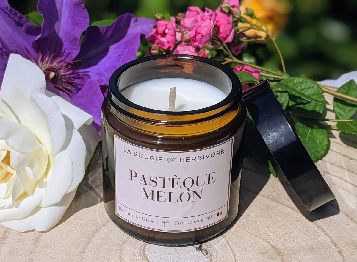 Bougie parfumée Pastèque Melon à la cire végétale de soja 90g - La Bougie Herbivore  BOUGIE_20H/90G-PASTM 16.00 EUR