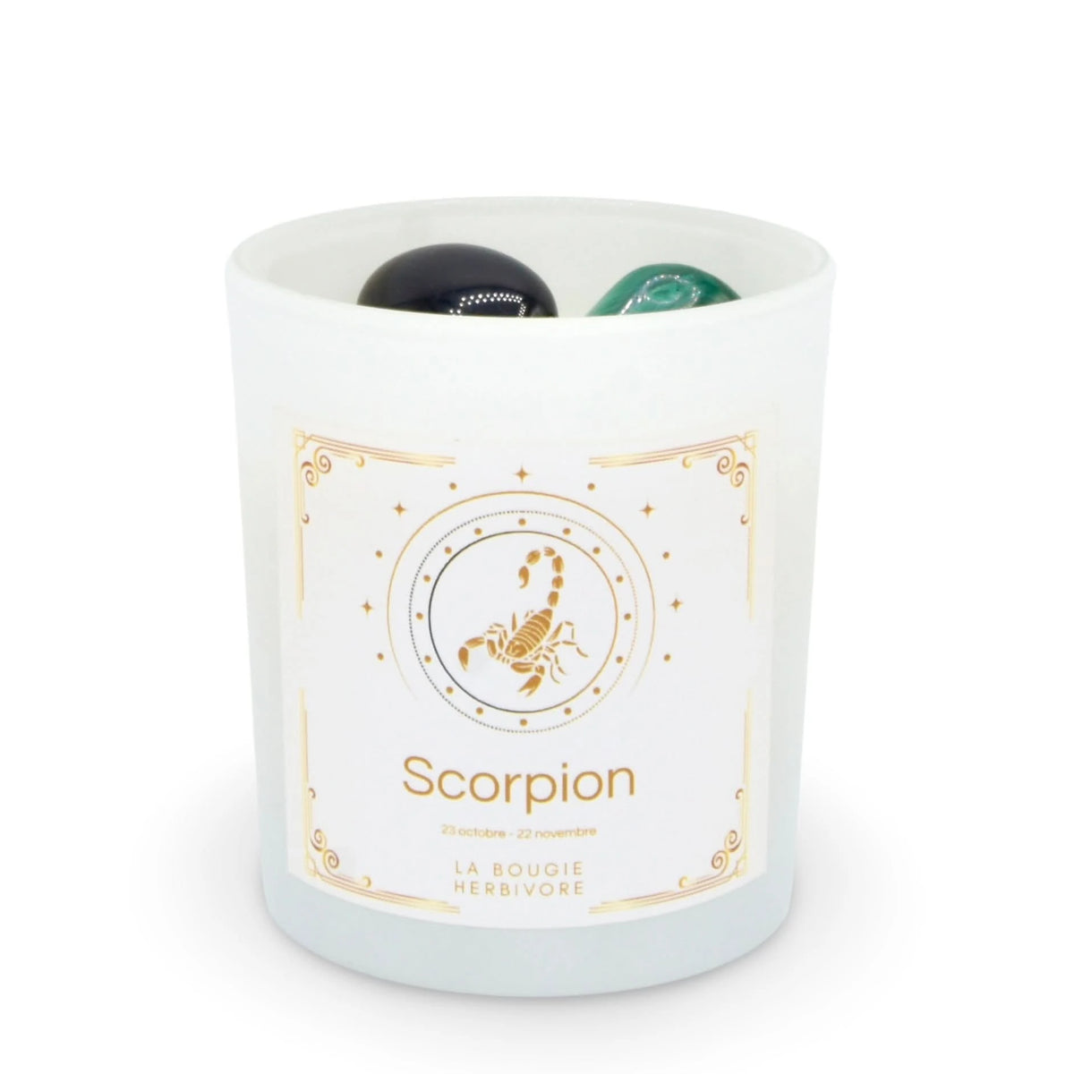 Bougie Astro Scorpion 150G + Pierre Malachite et l’Obsidienne - La Bougie Herbivore  BOUGIE_ASTRO-SCORPION 35.00 EUR