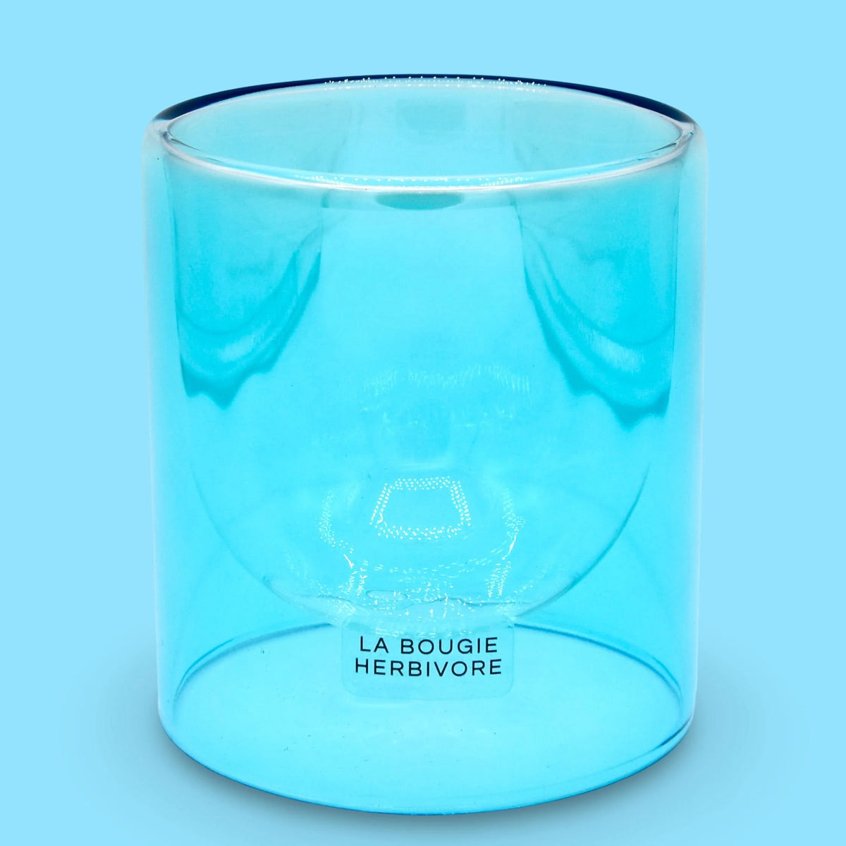 Goutte d'Eau "Bleu" – Contenant à Bougie Élégant et Raffiné La Bougie Herbivore Bougies