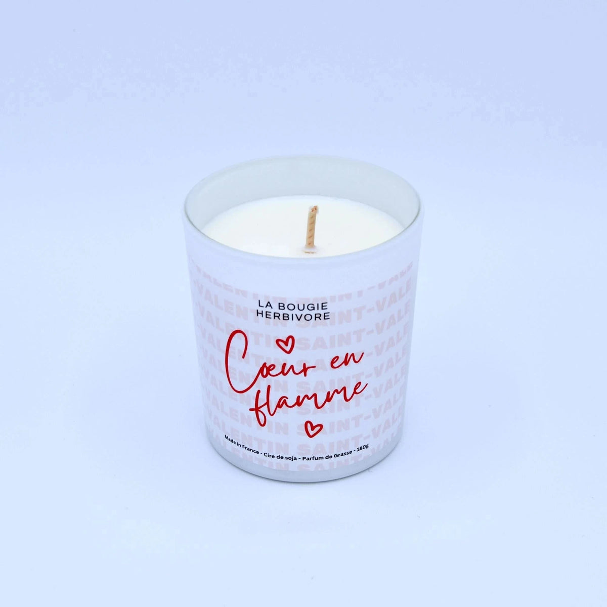 Bougie parfumée Saint-Valentin "Cœur en Flamme" 200ml La Bougie Herbivore Bougies
