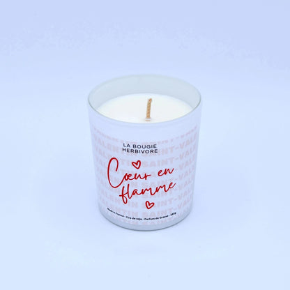 Bougie parfumée Saint-Valentin "Cœur en Flamme" 200ml La Bougie Herbivore Bougies