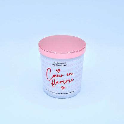 Bougie parfumée Saint-Valentin "Cœur en Flamme" 200ml La Bougie Herbivore Bougies