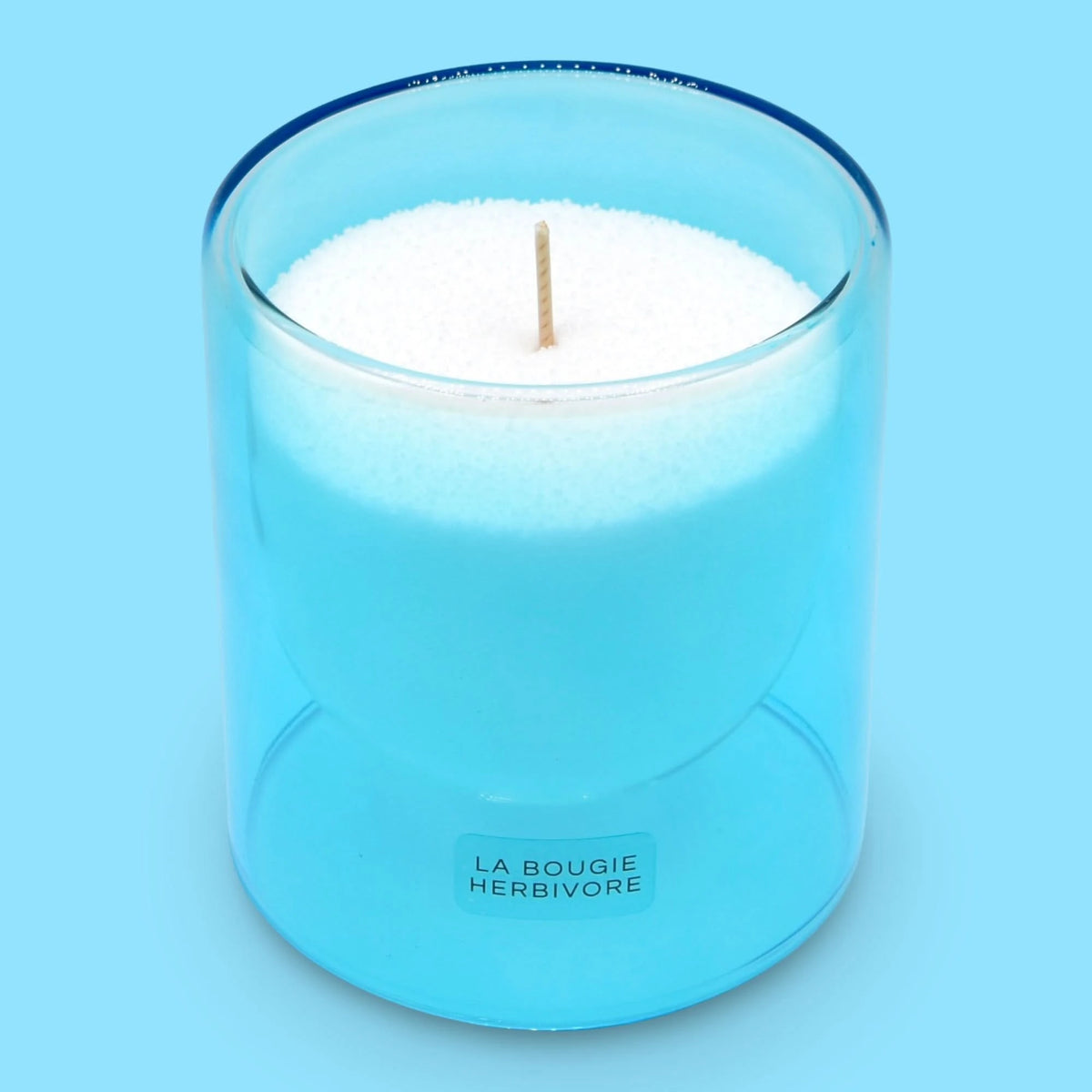 Pack Contenant à Bougie Goutte d'Eau "Bleu" + Recharge Bougie en Perles de Cire Végétale - 400g avec 40 Mèches La Bougie Herbivore Bougies