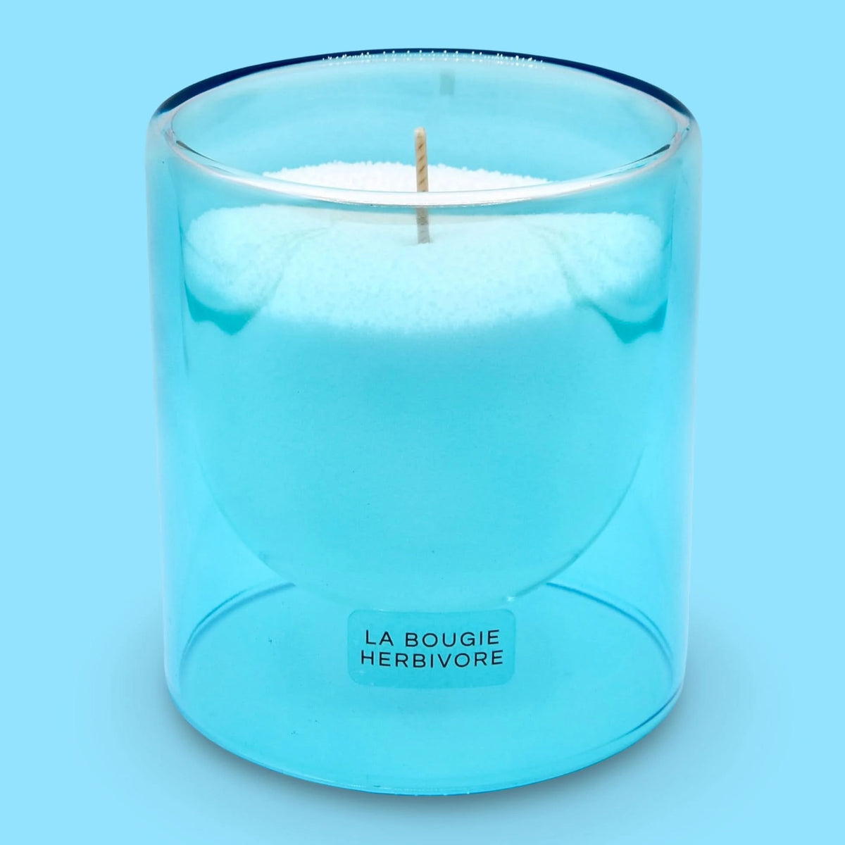 Pack Contenant à Bougie Goutte d'Eau "Bleu" + Recharge Bougie en Perles de Cire Végétale - 400g avec 40 Mèches La Bougie Herbivore Bougies