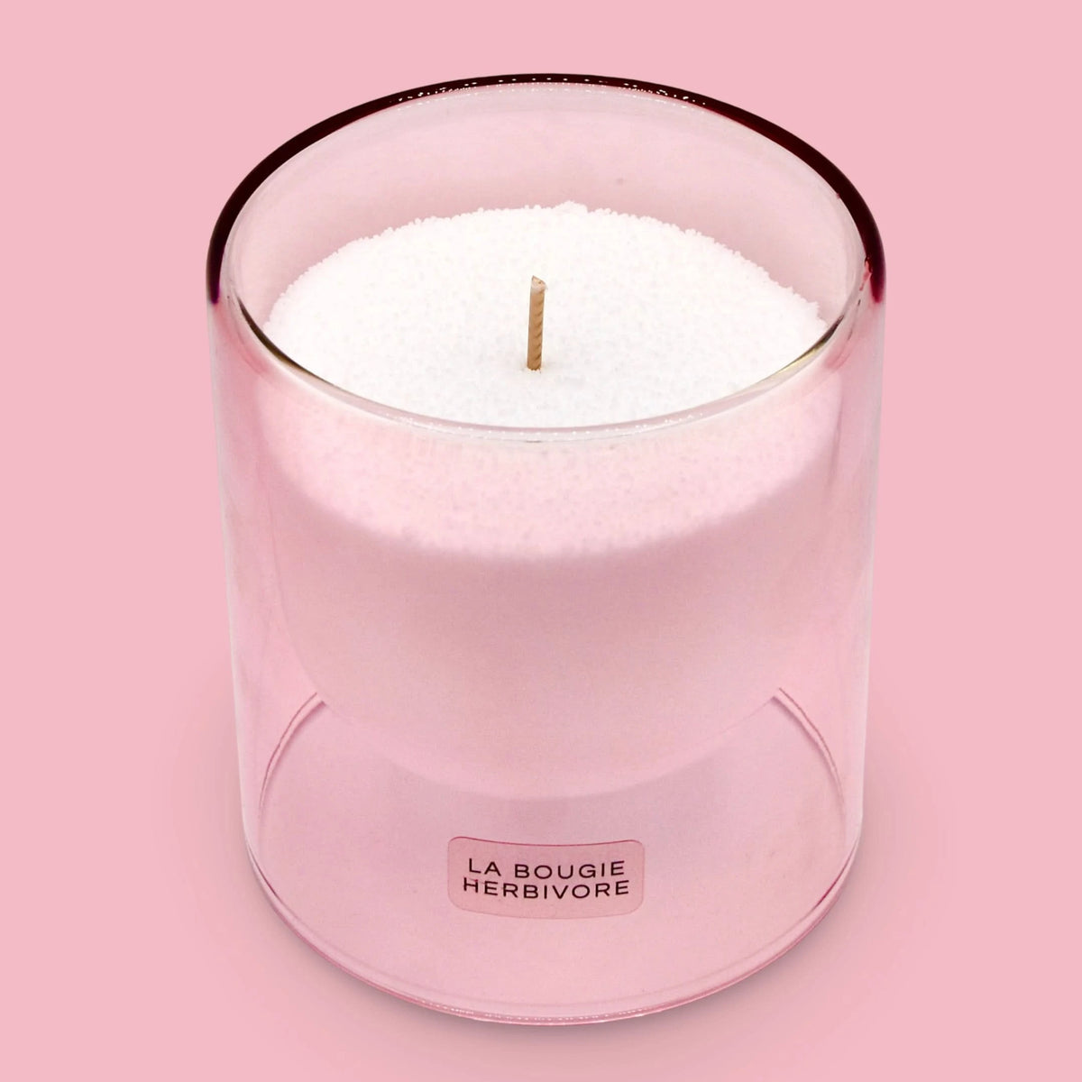 Pack Contenant à Bougie Goutte d'Eau "Rose" + Recharge Bougie en Perles de Cire Végétale - 400g avec 40 Mèches La Bougie Herbivore Bougies