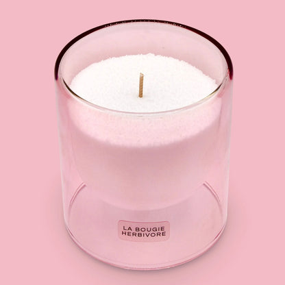 Pack Contenant à Bougie Goutte d'Eau "Rose" + Recharge Bougie en Perles de Cire Végétale - 400g avec 40 Mèches La Bougie Herbivore Bougies