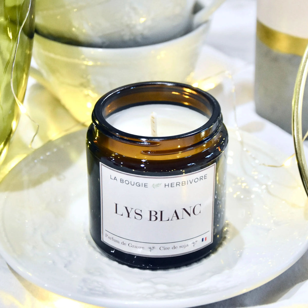 Acheter Bougie parfumée Lys Blanc à la cire végétale de soja 90g
