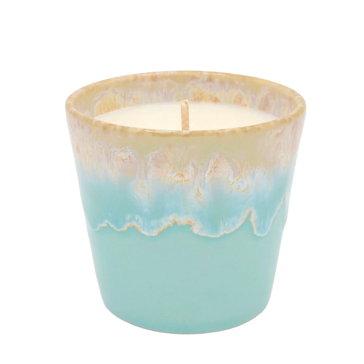 Bougie Parfumée Crème de concombre - Pot en Grès Bleu Ciel La Bougie Herbivore Bougies