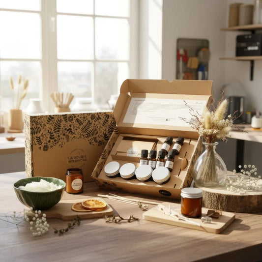 Kit pour fabriquer ses bougies artisanales parfumées - DIY La Bougie Herbivore 