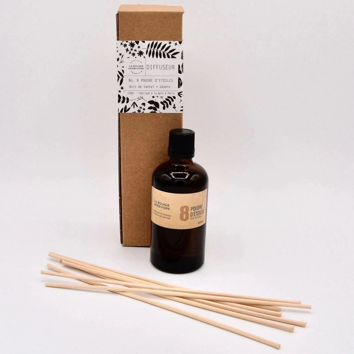 Diffuseur de parfum : No. 8 POUDRE D'ETOILES - Bois de Santal + Jasmin La Bougie Herbivore diffuseur