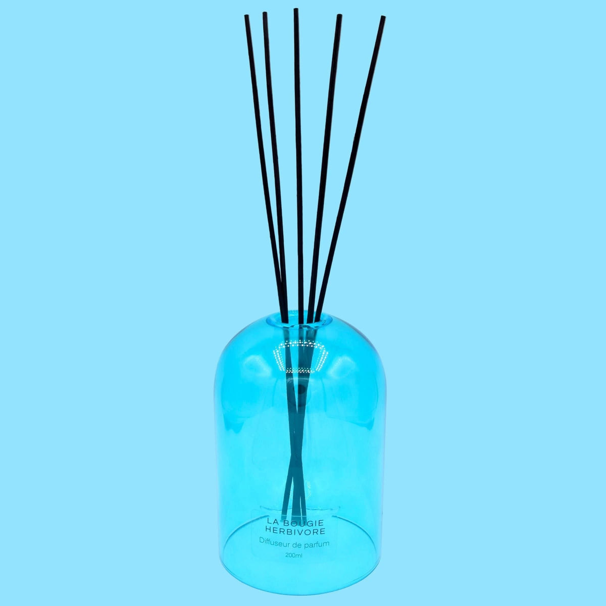 Pack Diffuseur en Verre goutte d'eau "Bleu" 200 ml + Recharge de Parfum La Bougie Herbivore diffuseur