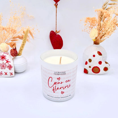 Bougie parfumée Saint-Valentin "Cœur en Flamme" 200ml La Bougie Herbivore Bougies