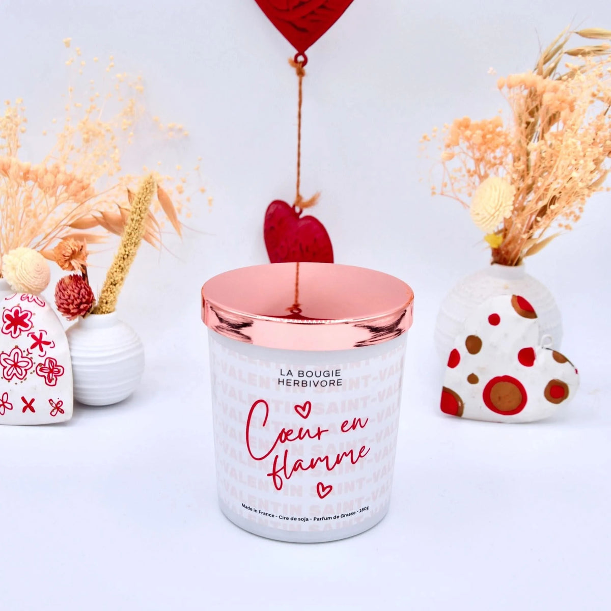 Bougie parfumée Saint-Valentin "Cœur en Flamme" 200ml La Bougie Herbivore Bougies