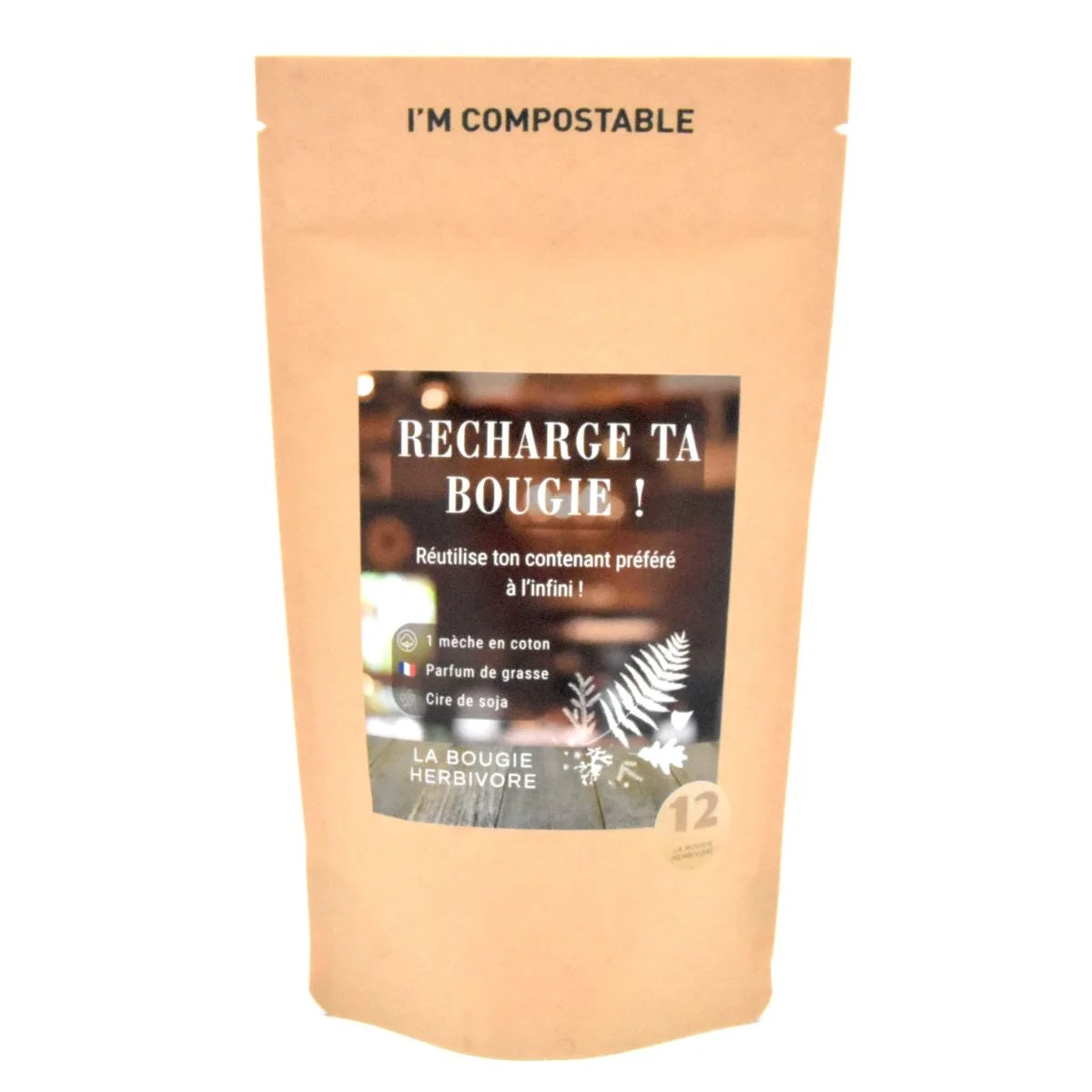 Recharge bougie parfumée 140g (sans pot) parfum Rose et Cardamome