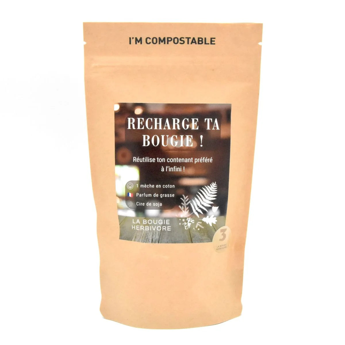 Recharge bougie parfumée 140g (sans pot) parfum Figue et Edelweiss