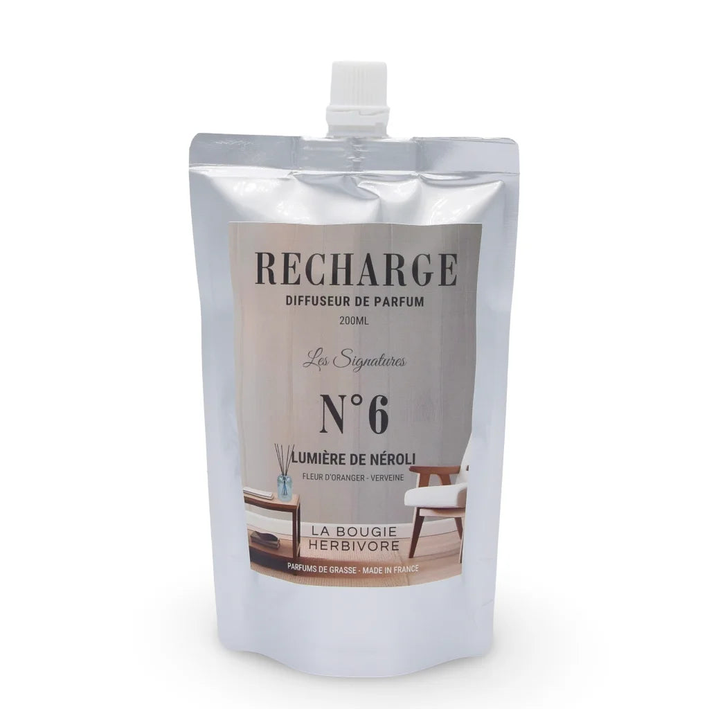 Diffuseur Santorin 200 ml en verre avec recharge Lumière de Néroli – fleur d’oranger et verveine
