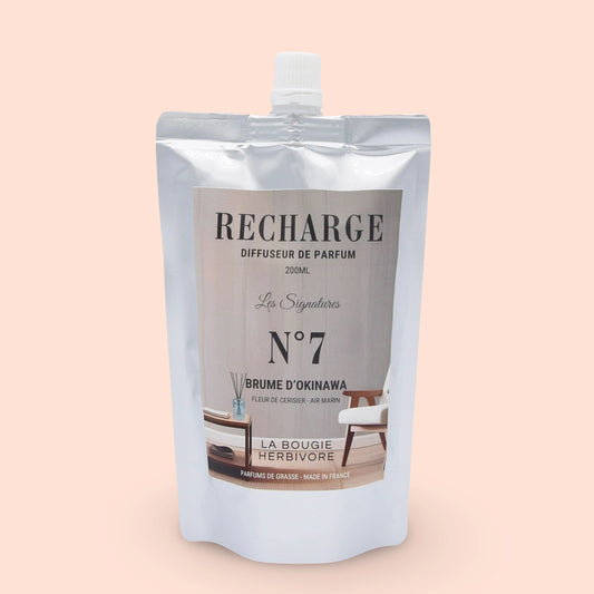 Recharge Diffuseur de Parfum à Bâtonnets No. 7 BRUME D'OKINAWA - 200ml - Collection les Signatures La Bougie Herbivore diffuseur