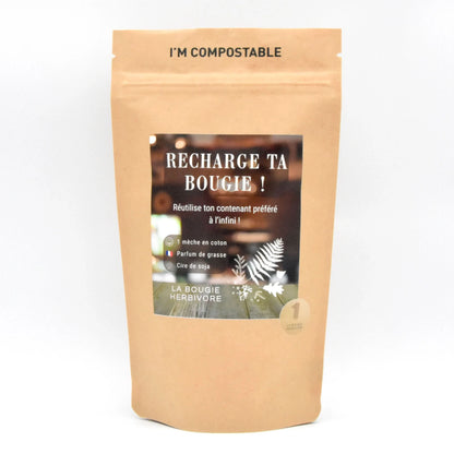 Recharge de Bougie parfumée – Signature N°1 : Forêt du Liban – Cèdre & Bergamote Kit recharge bougie