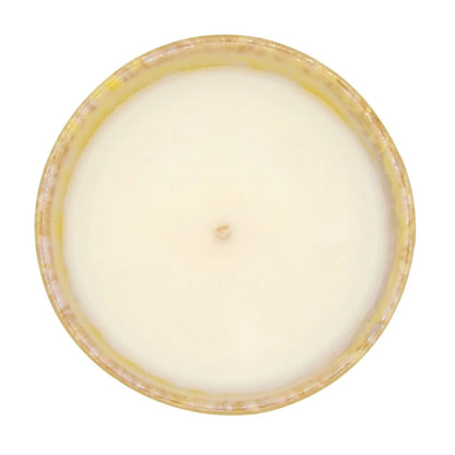Bougie en grès jaune de La Bougie Herbivore avec une finition élégante pour une ambiance chaleureuse