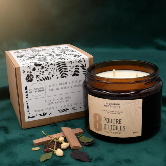 Bougie artisanale cire soja Jasmin No.8 400 g La Bougie Herbivore