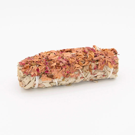 Fagot sauge blanche et rose de La Bougie Herbivore pour la purification et la méditation