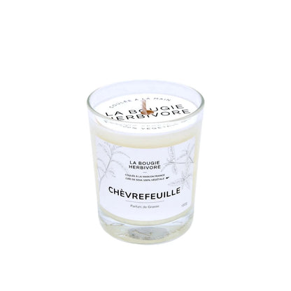 Bougie cire de soja naturelle Chèvrefeuille de La Bougie Herbivore dans un verre élégant