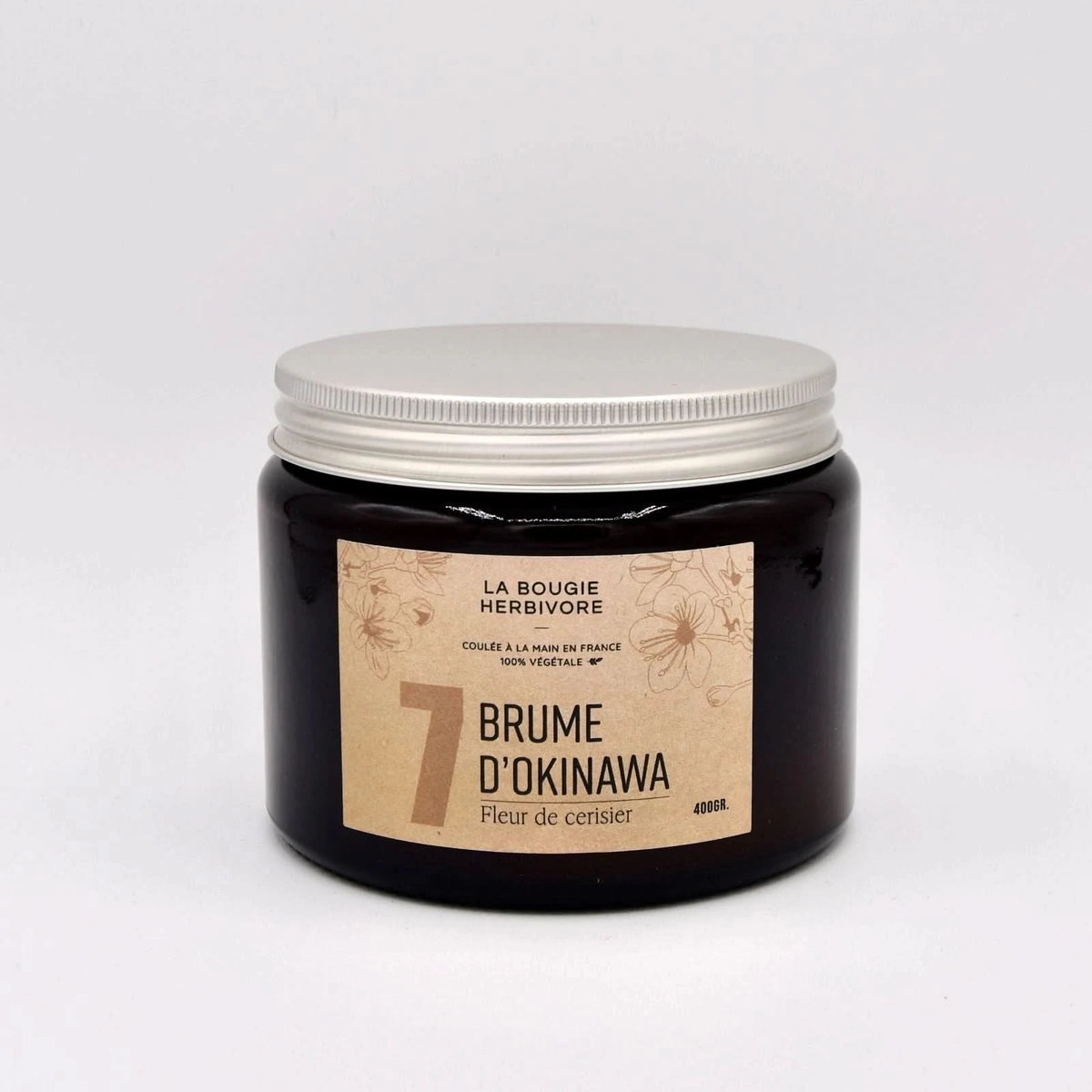 Bougie parfumée fleur de cerisier La Bougie Herbivore dans un pot en verre de 400g