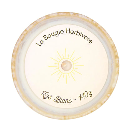 Bougie parfumée lys blanc de La Bougie Herbivore, 140g, belle et parfumée pour une ambiance chaleureuse