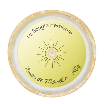 Bougie parfumée Savon de Marseille de La Bougie Herbivore dans un contenant élégant de 440g