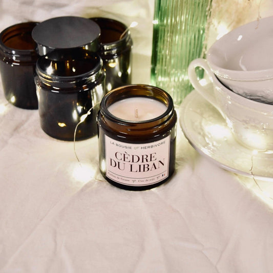 Bougie parfumée "Cèdre du Liban" à la cire végétale de soja 90g La Bougie Herbivore Bougies