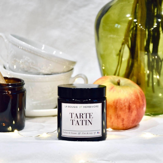 Bougie parfumée "Tarte tatin" à la cire végétale de soja 90g La Bougie Herbivore Bougies