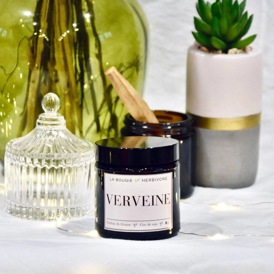 Bougie parfumée "Verveine" à la cire végétale de soja 90g La Bougie Herbivore Bougies