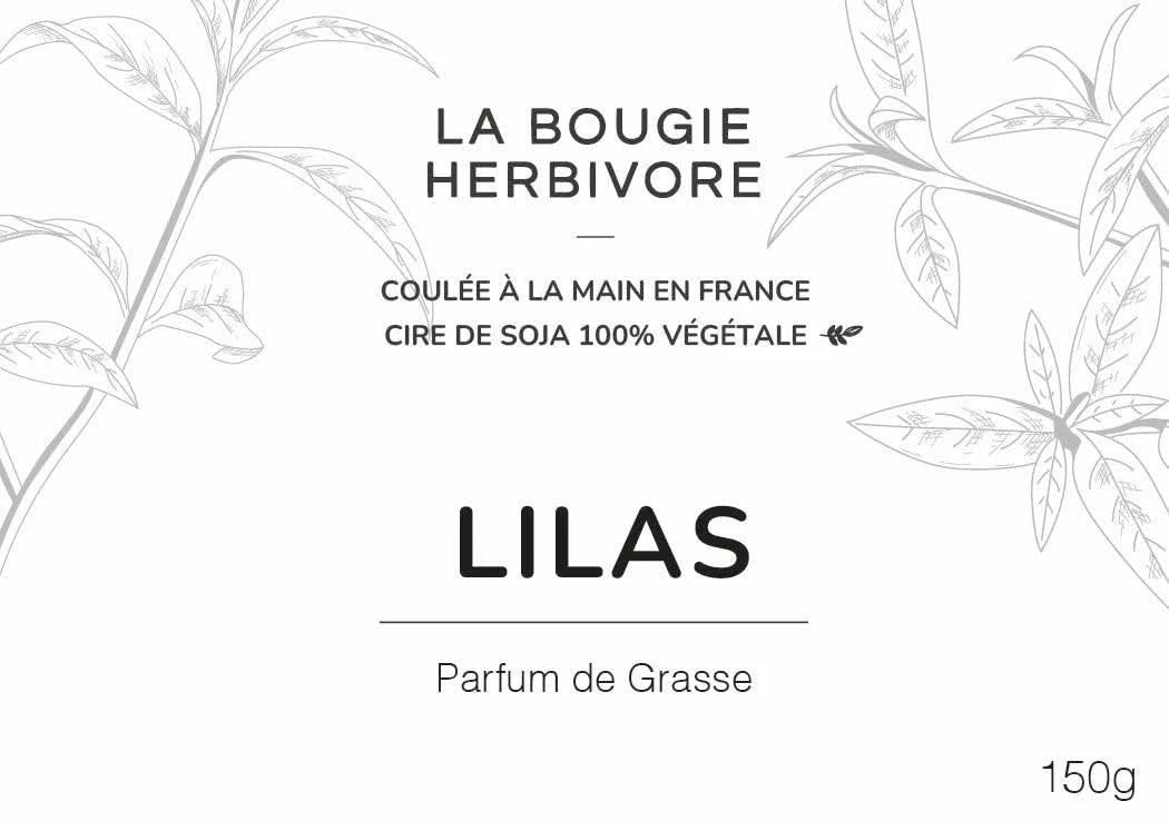 Lilas - Bougie parfumée à la cire végétale de soja 150g La Bougie Herbivore Bougies