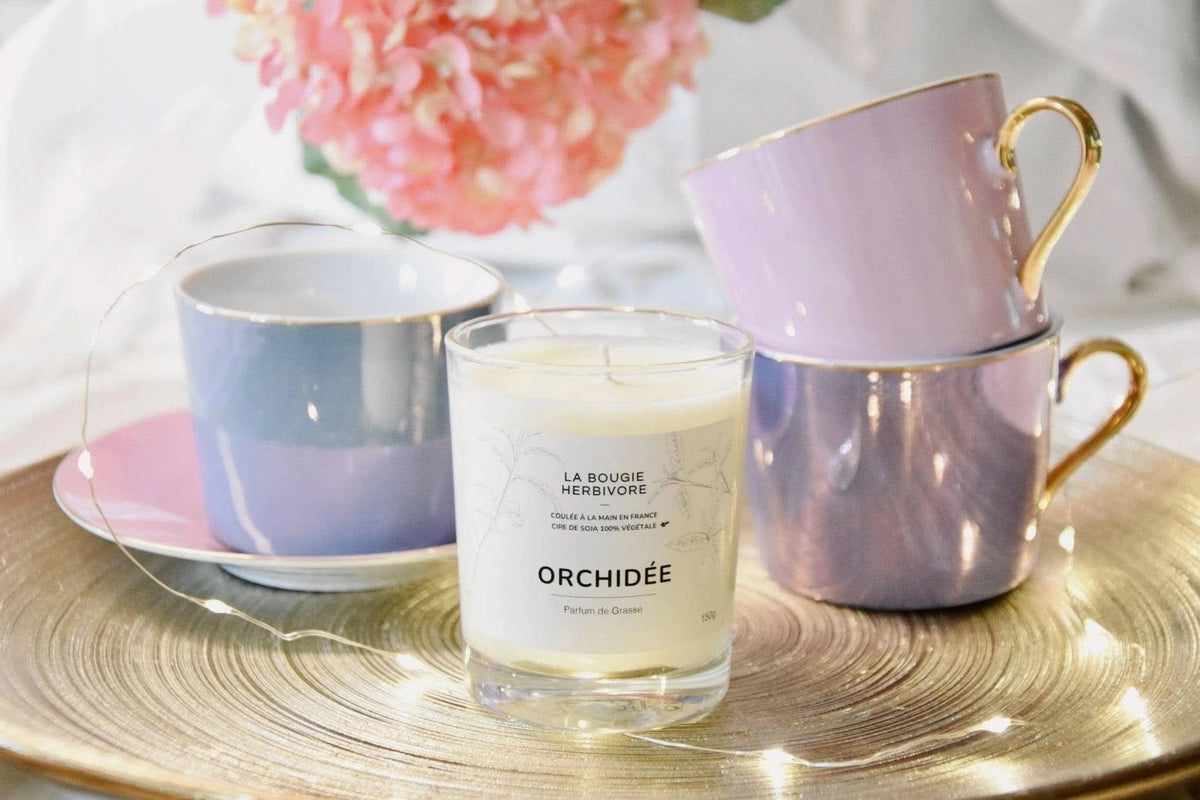 Orchidée - Bougie parfumée à la cire végétale de soja 150g La Bougie Herbivore Bougies