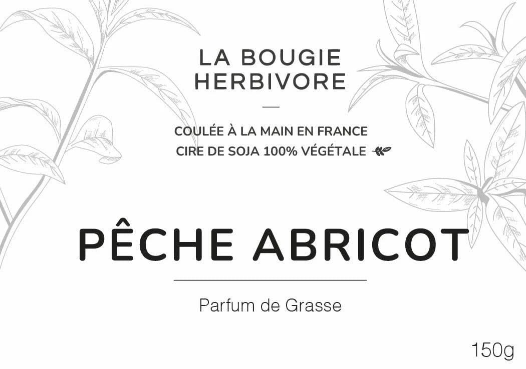 Pêche abricot - Bougie parfumée à la cire végétale de soja 150g La Bougie Herbivore Bougies