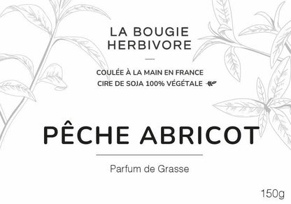 Pêche abricot - Bougie parfumée à la cire végétale de soja 150g La Bougie Herbivore Bougies