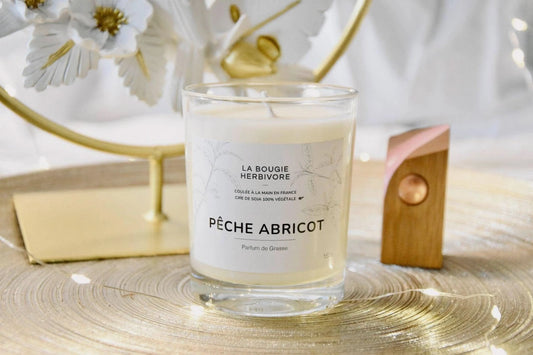 Pêche abricot - Bougie parfumée à la cire végétale de soja 150g La Bougie Herbivore Bougies
